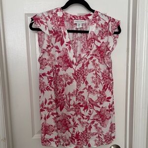 cupcakes & cashmere Red and White Floral Blouse